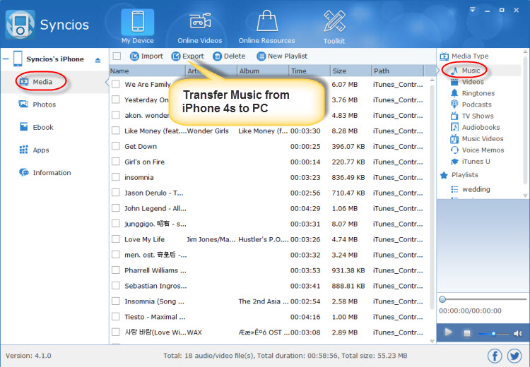9 วิธี Export เพลงจาก iPhone 4S, iPhone 5s, iPhone 6 บน Windows 1